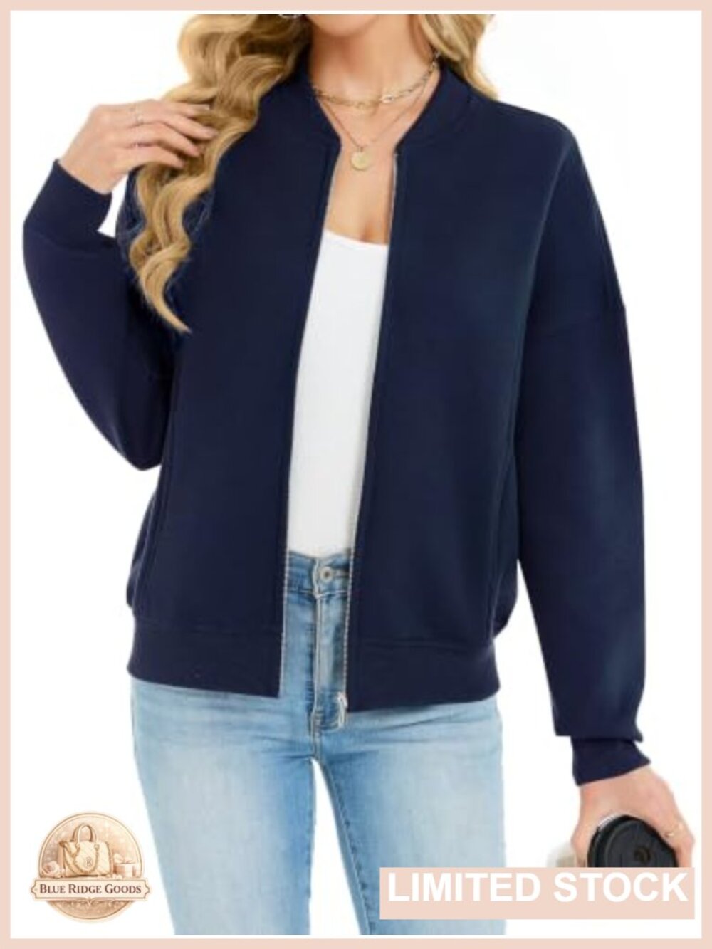 Womens Fleece Lined Zip Up Sweatshirt Cardigan Jacket with Pockets